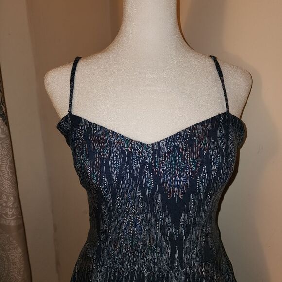 Aeropostale Neon Pointillism Skater Dress Neon Navy sz small babydoll y2k flowy - Picture 2 of 14